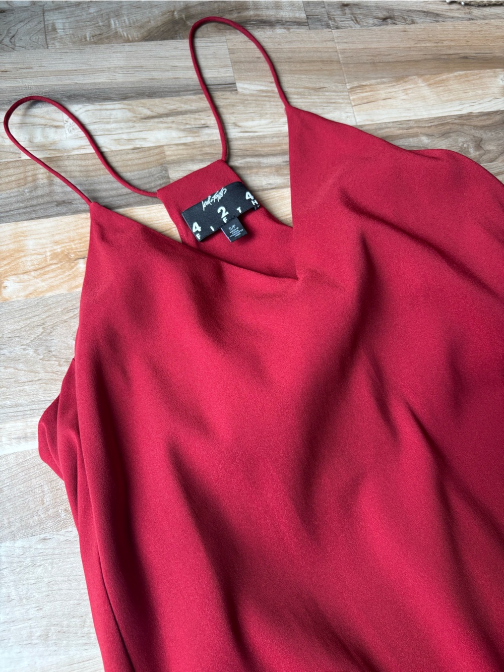 424 Fifth Lord & Taylor Red Maxi Slip Dress 90s Minimalist Pockets Cocktail S